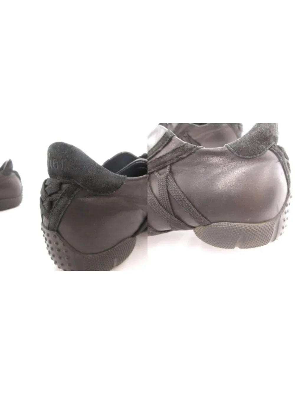 Dior Leather Sneakers Lace Up Black Suede Paneled